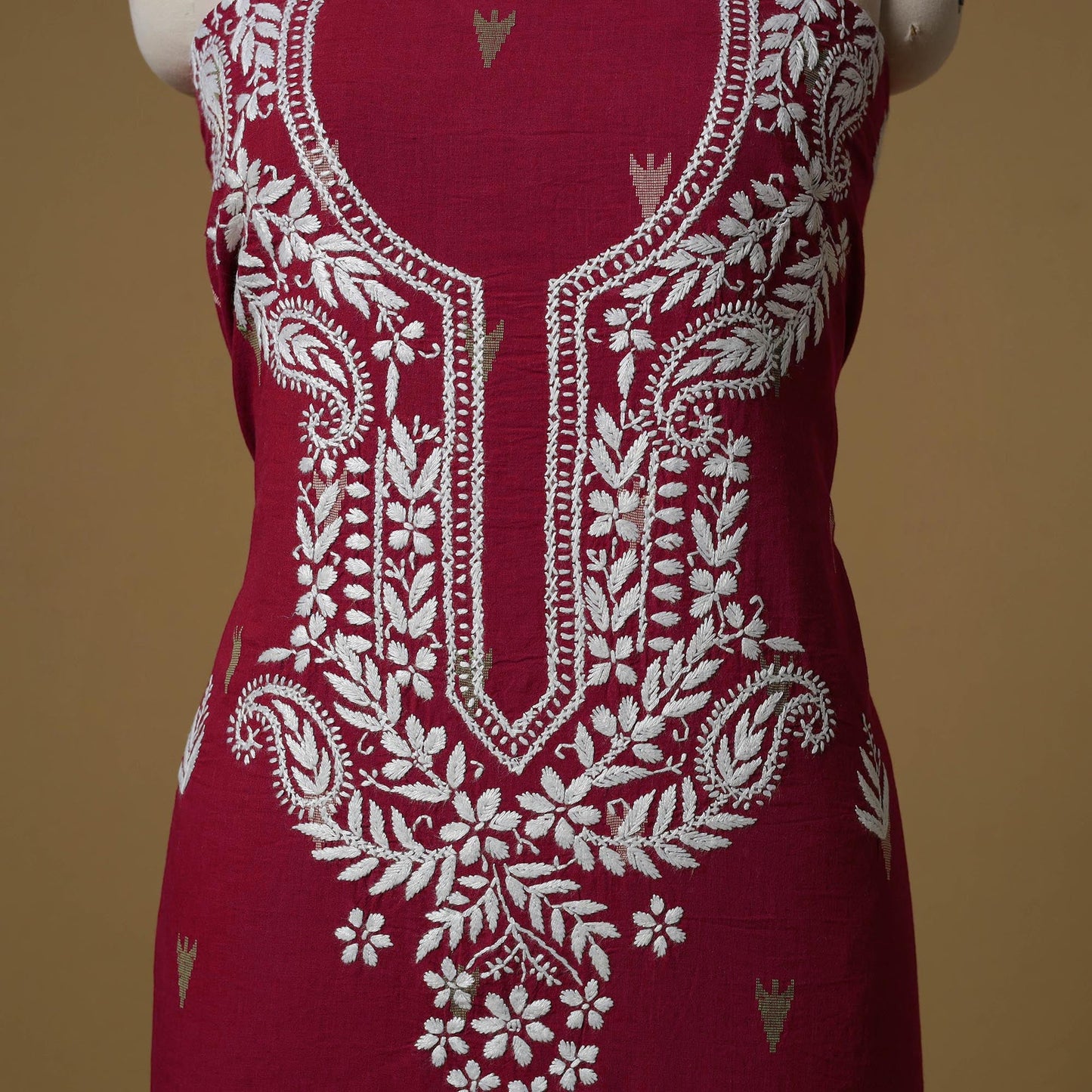 Lucknowi chikankari hand work jacquard unstitched kurta