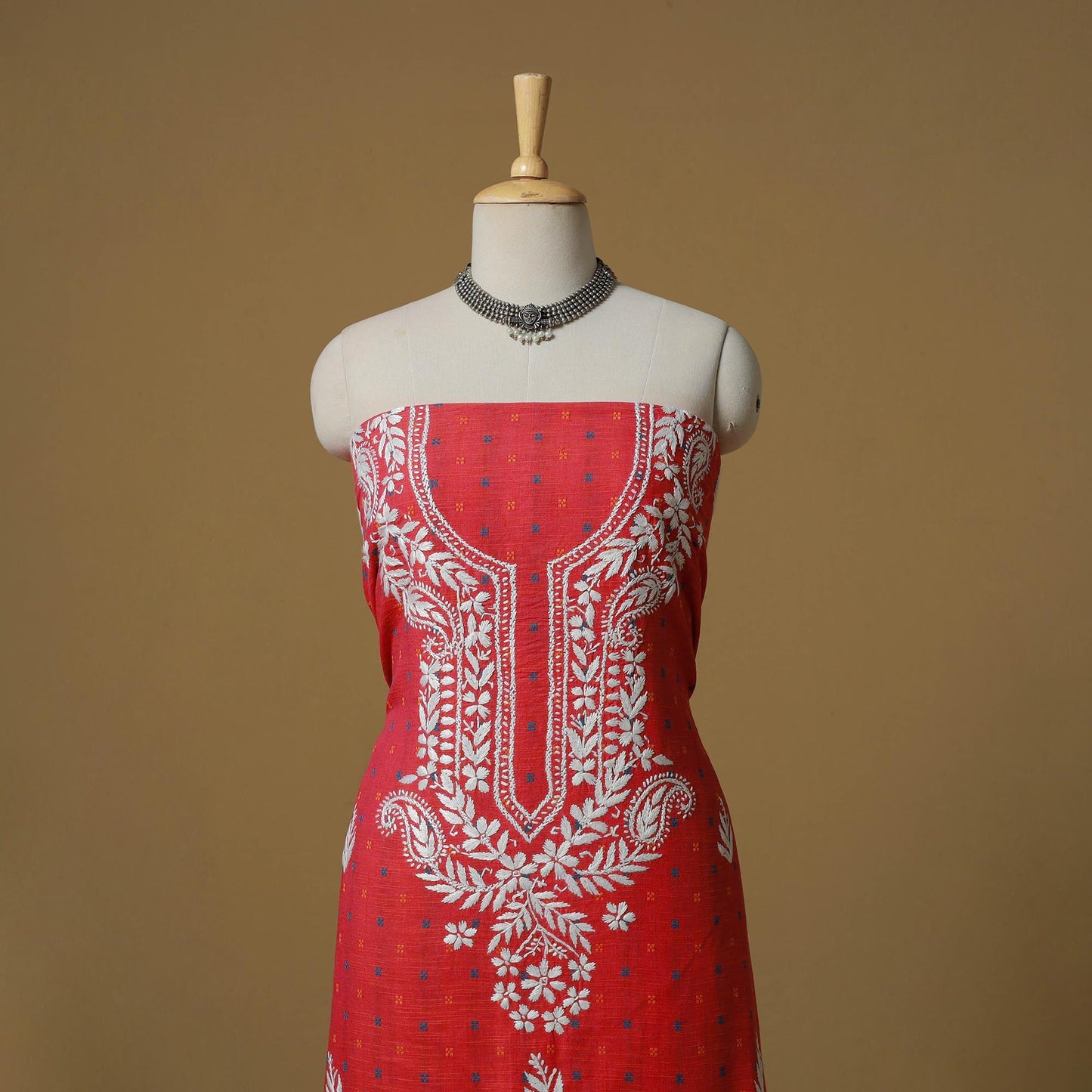 Lucknowi chikankari hand work jacquard unstitched kurta