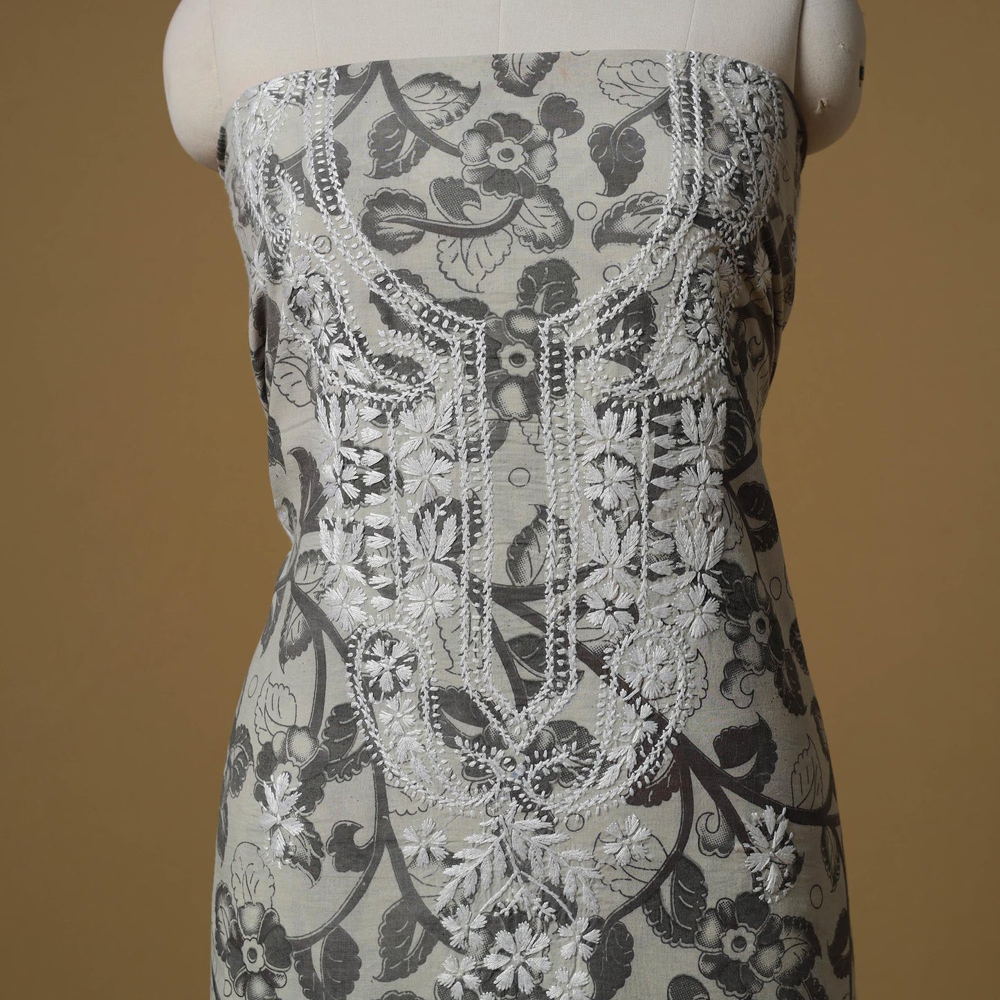 Lucknowi chikankari hand work kalamkari unstitched kurta