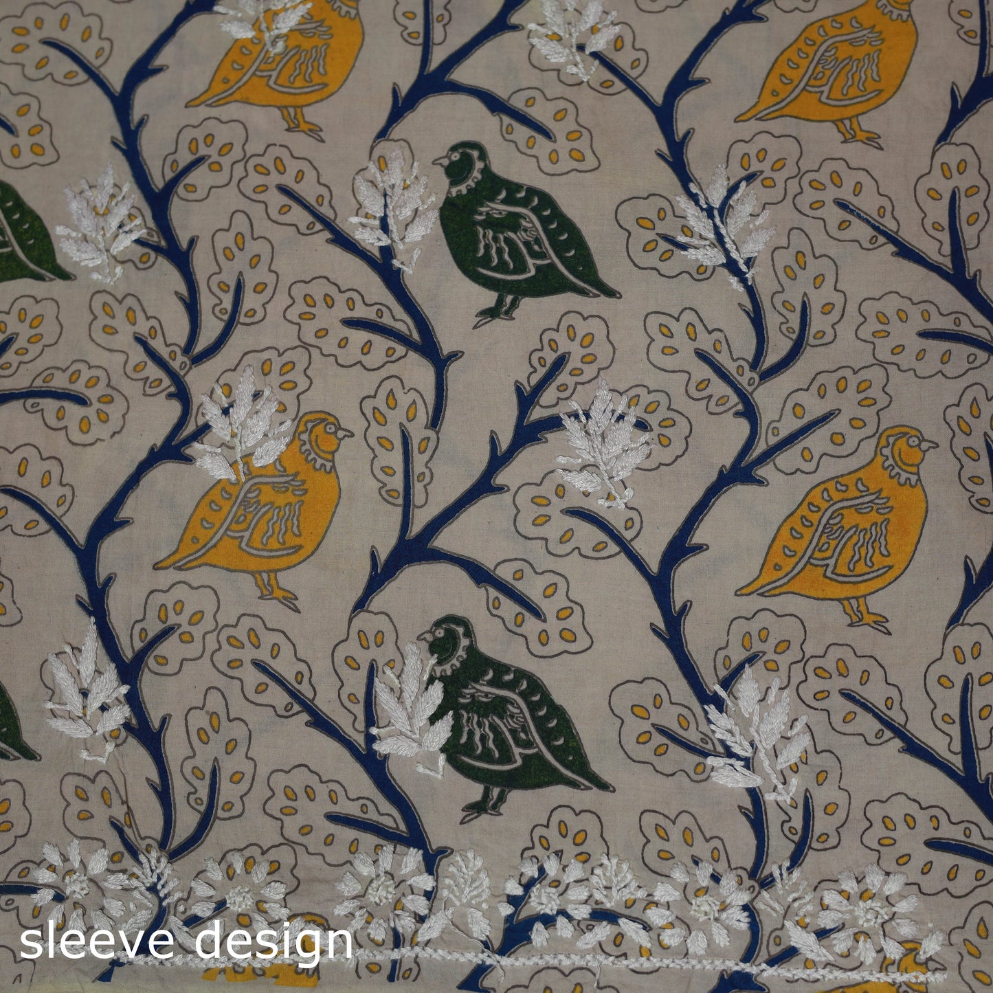 Lucknowi chikankari hand work kalamkari unstitched kurta