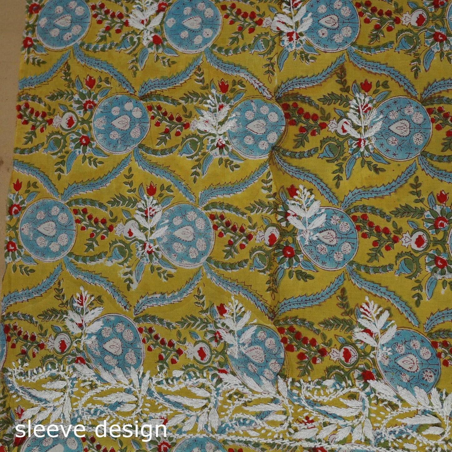 Lucknowi chikankari hand work kalamkari unstitched kurta