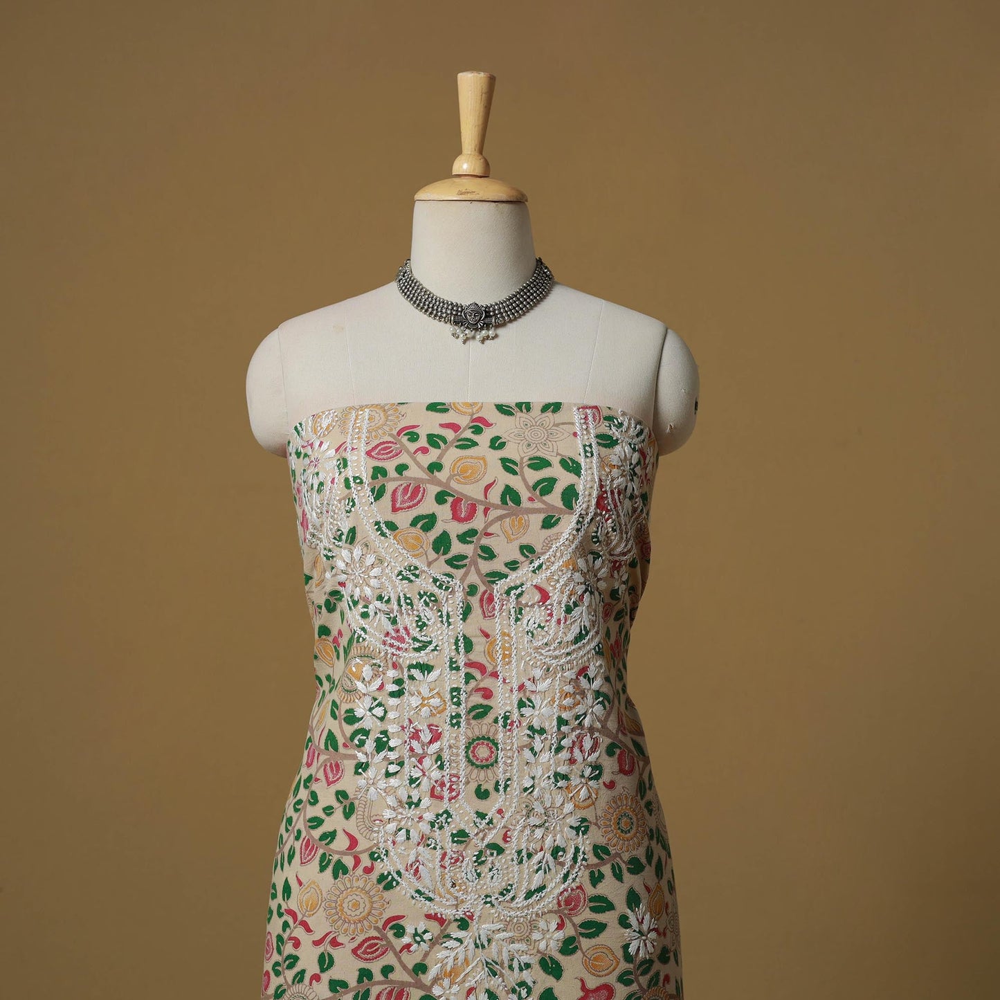 Lucknowi chikankari hand work kalamkari unstitched kurta