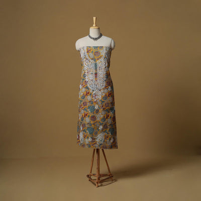 Lucknowi chikankari hand work kalamkari unstitched kurta