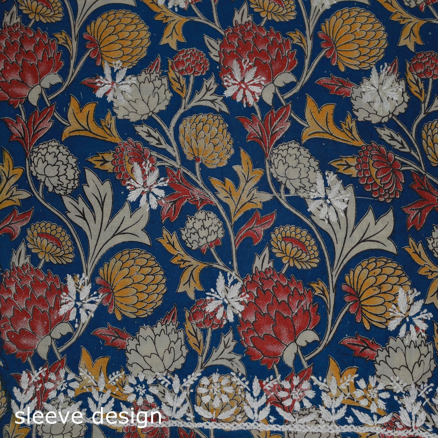 Lucknowi chikankari hand work kalamkari unstitched kurta