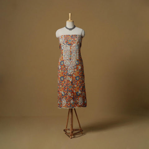 Lucknowi chikankari hand work kalamkari unstitched kurta