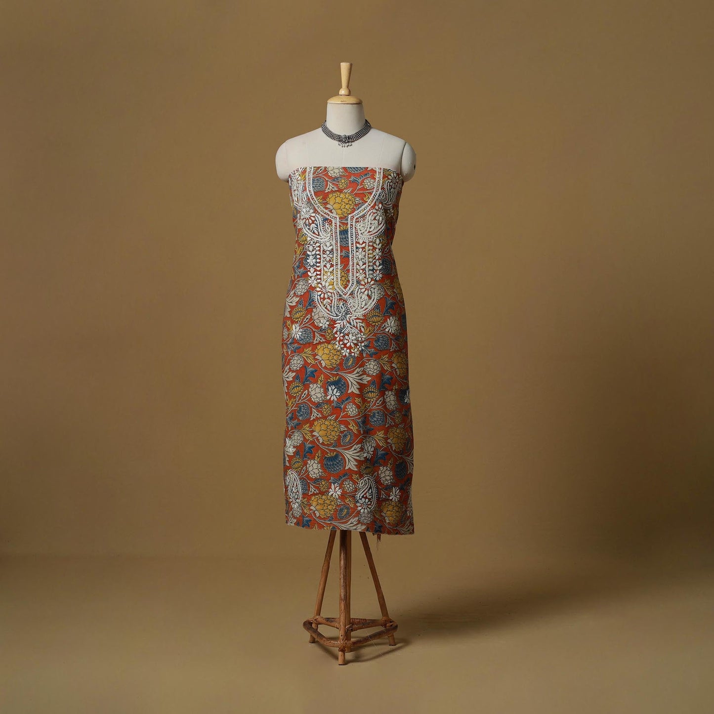 Lucknowi chikankari hand work kalamkari unstitched kurta