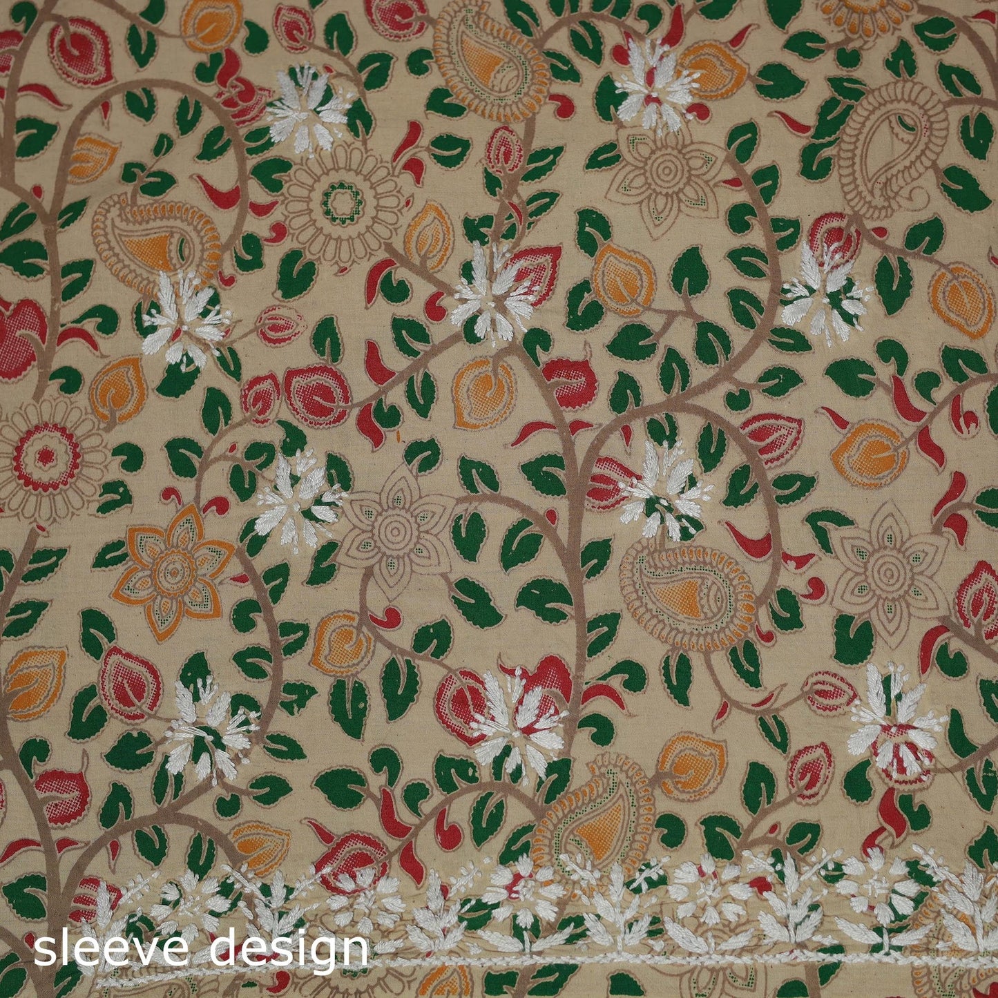 Lucknowi chikankari hand work kalamkari unstitched kurta