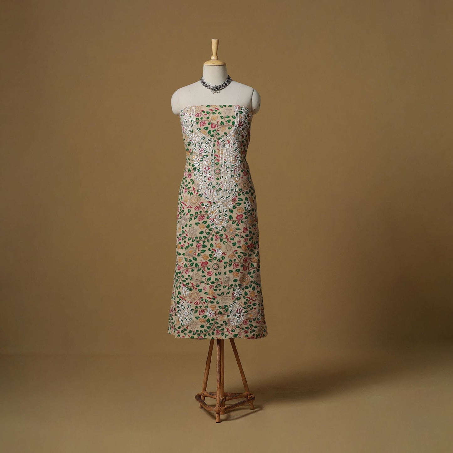 Lucknowi chikankari hand work kalamkari unstitched kurta