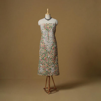 Lucknowi chikankari hand work kalamkari unstitched kurta