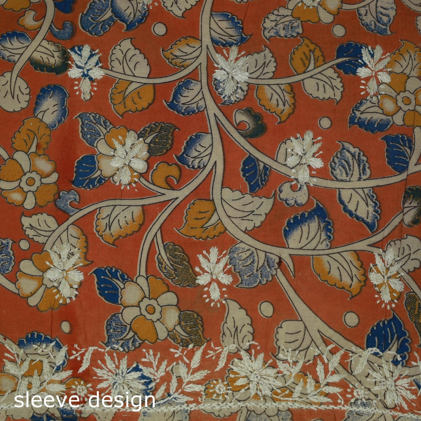 Lucknowi chikankari hand work kalamkari unstitched kurta