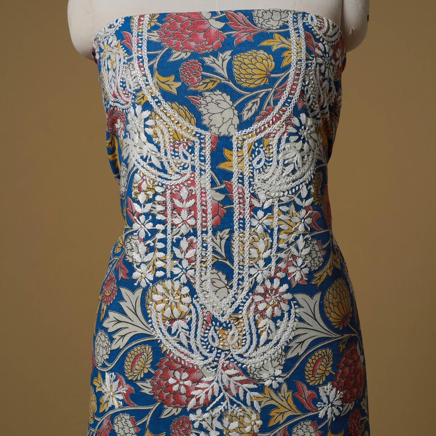 Lucknowi chikankari hand work kalamkari unstitched kurta