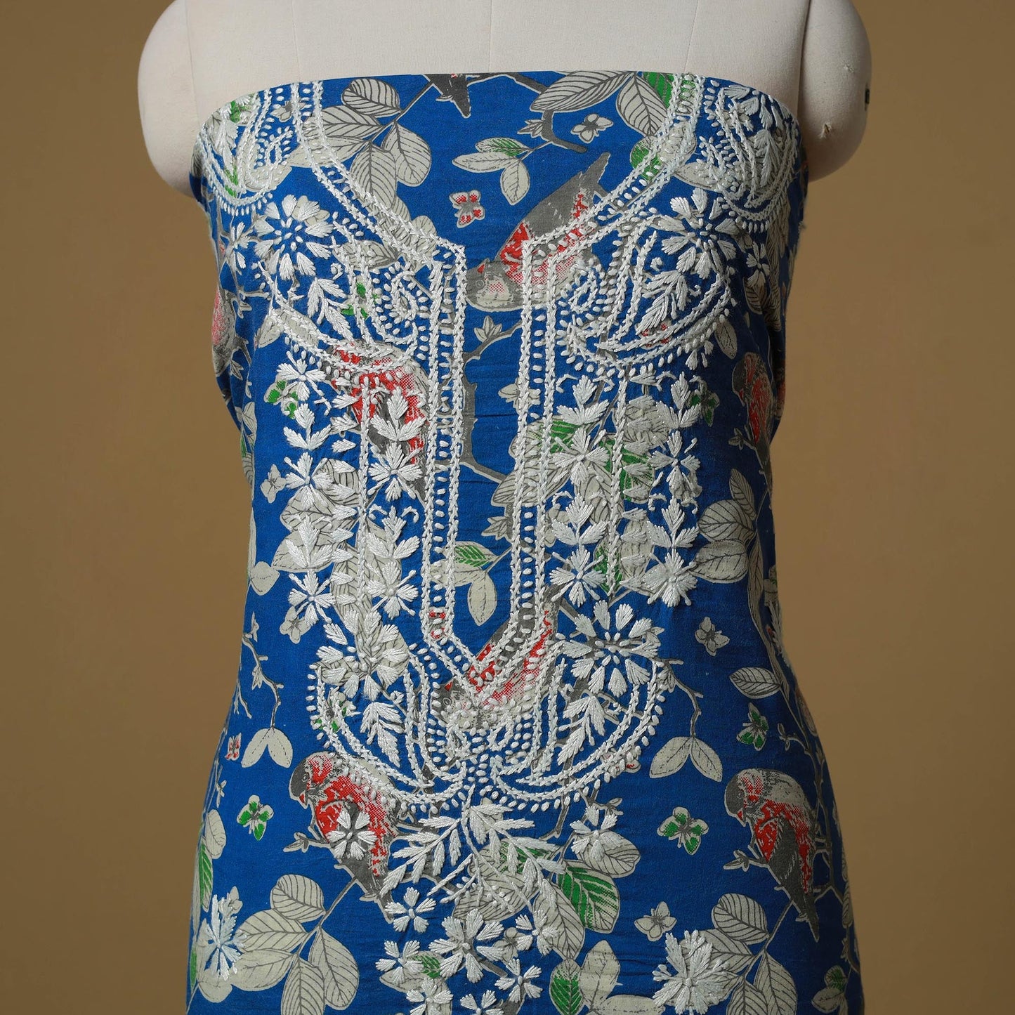 Lucknowi chikankari hand work kalamkari unstitched kurta