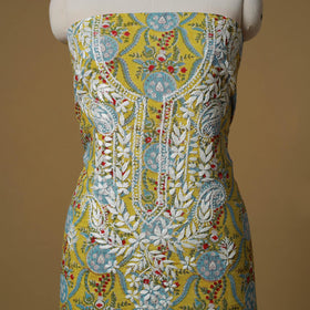 Lucknowi chikankari hand work kalamkari unstitched kurta