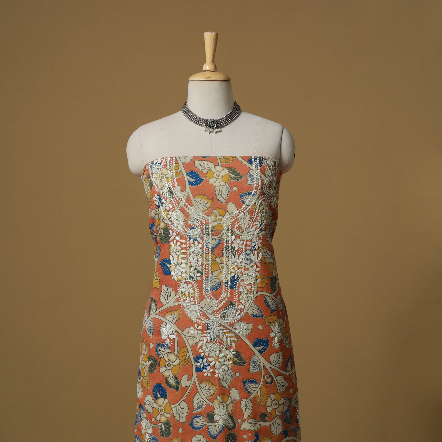 Lucknowi chikankari hand work kalamkari unstitched kurta