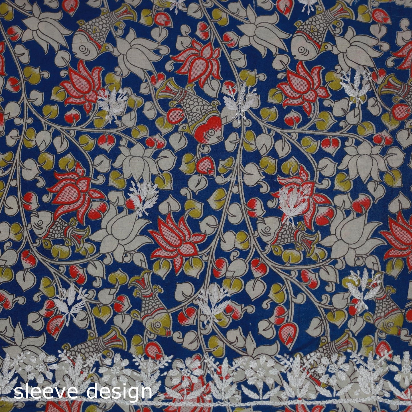 Lucknowi chikankari hand work kalamkari unstitched kurta