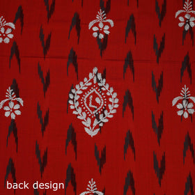 Lucknowi chikankari hand work pochampally ikat unstitched