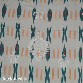 Lucknowi chikankari hand work pochampally ikat unstitched