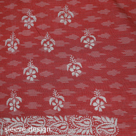 Lucknowi chikankari hand work pochampally ikat unstitched