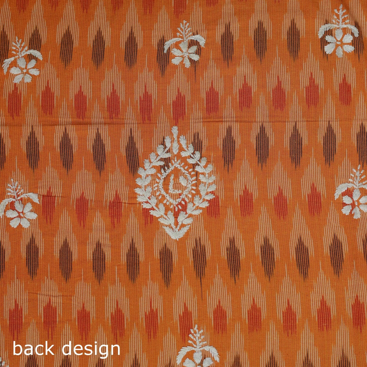 Lucknowi chikankari hand work pochampally ikat unstitched