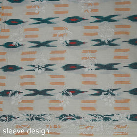 Lucknowi chikankari hand work pochampally ikat unstitched