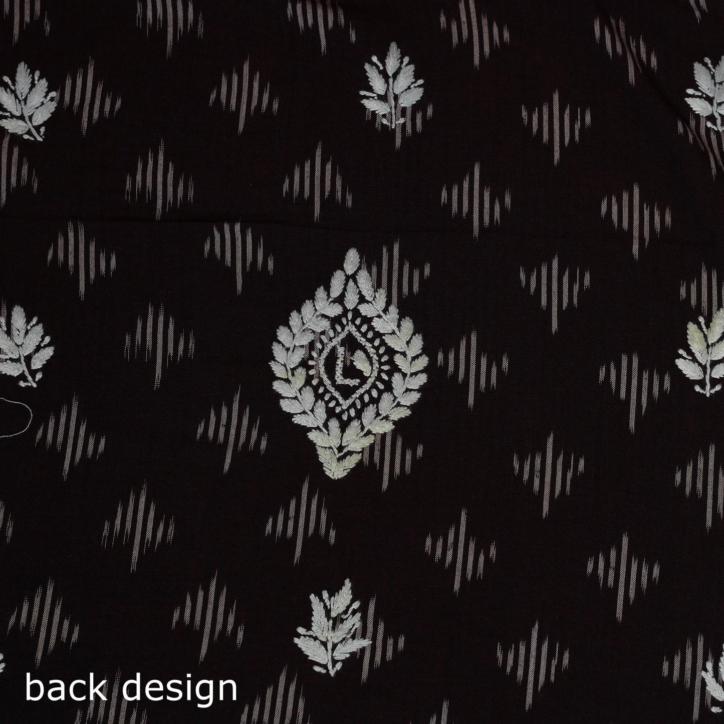 Lucknowi chikankari hand work pochampally ikat unstitched