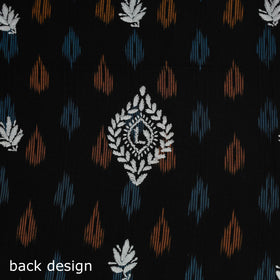 Lucknowi chikankari hand work pochampally ikat unstitched