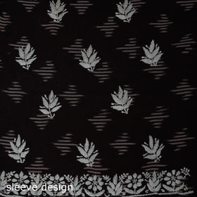 Lucknowi chikankari hand work pochampally ikat unstitched