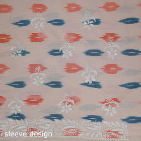 Lucknowi chikankari hand work pochampally ikat unstitched