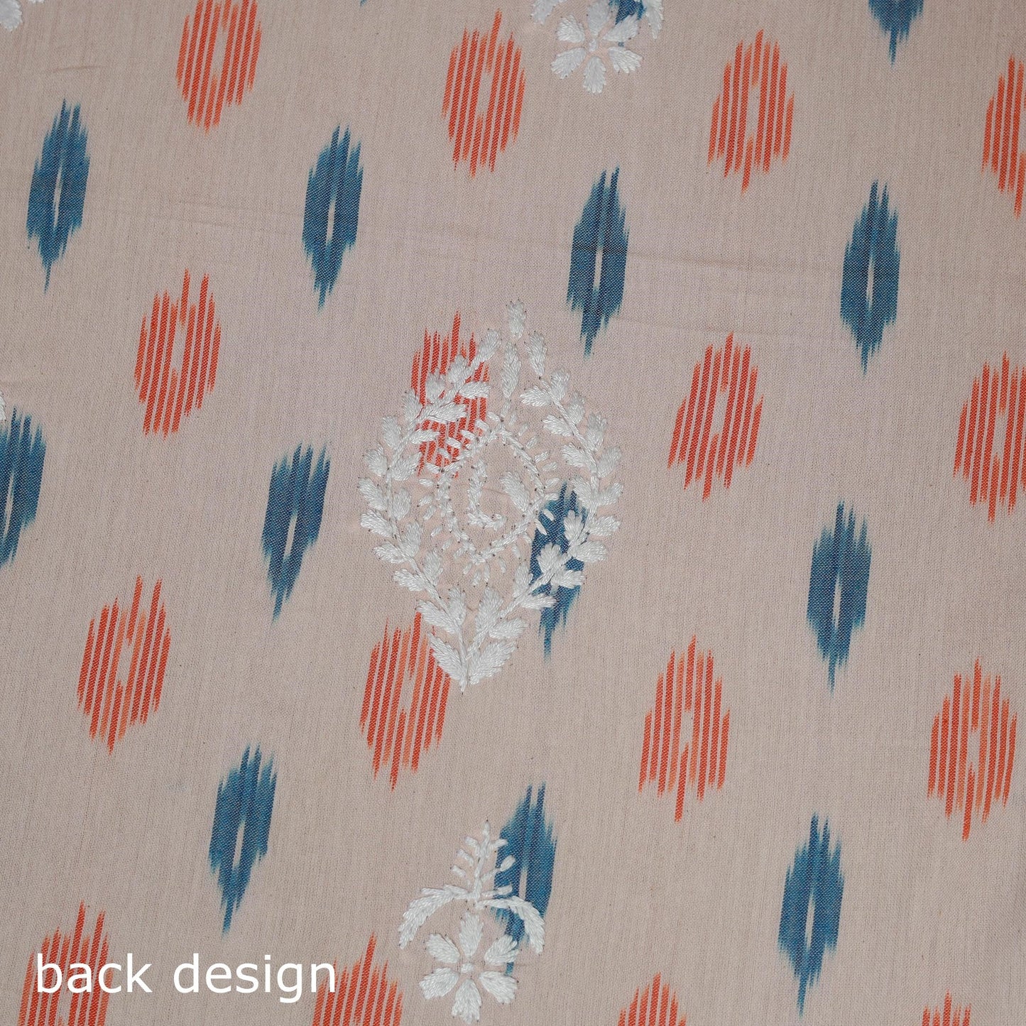 Lucknowi chikankari hand work pochampally ikat unstitched