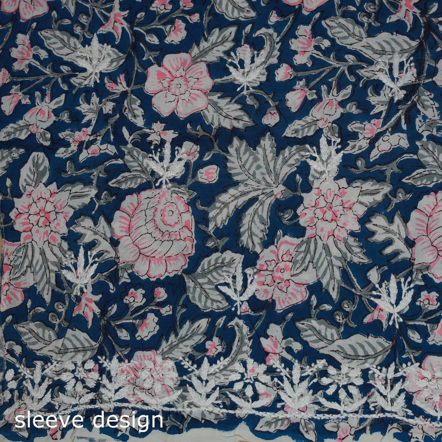 Lucknowi chikankari hand work sanganeri unstitched kurta