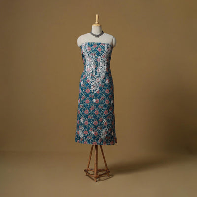 Lucknowi chikankari hand work sanganeri unstitched kurta