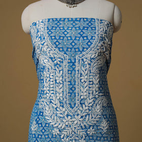 Lucknowi chikankari hand work sanganeri unstitched kurta