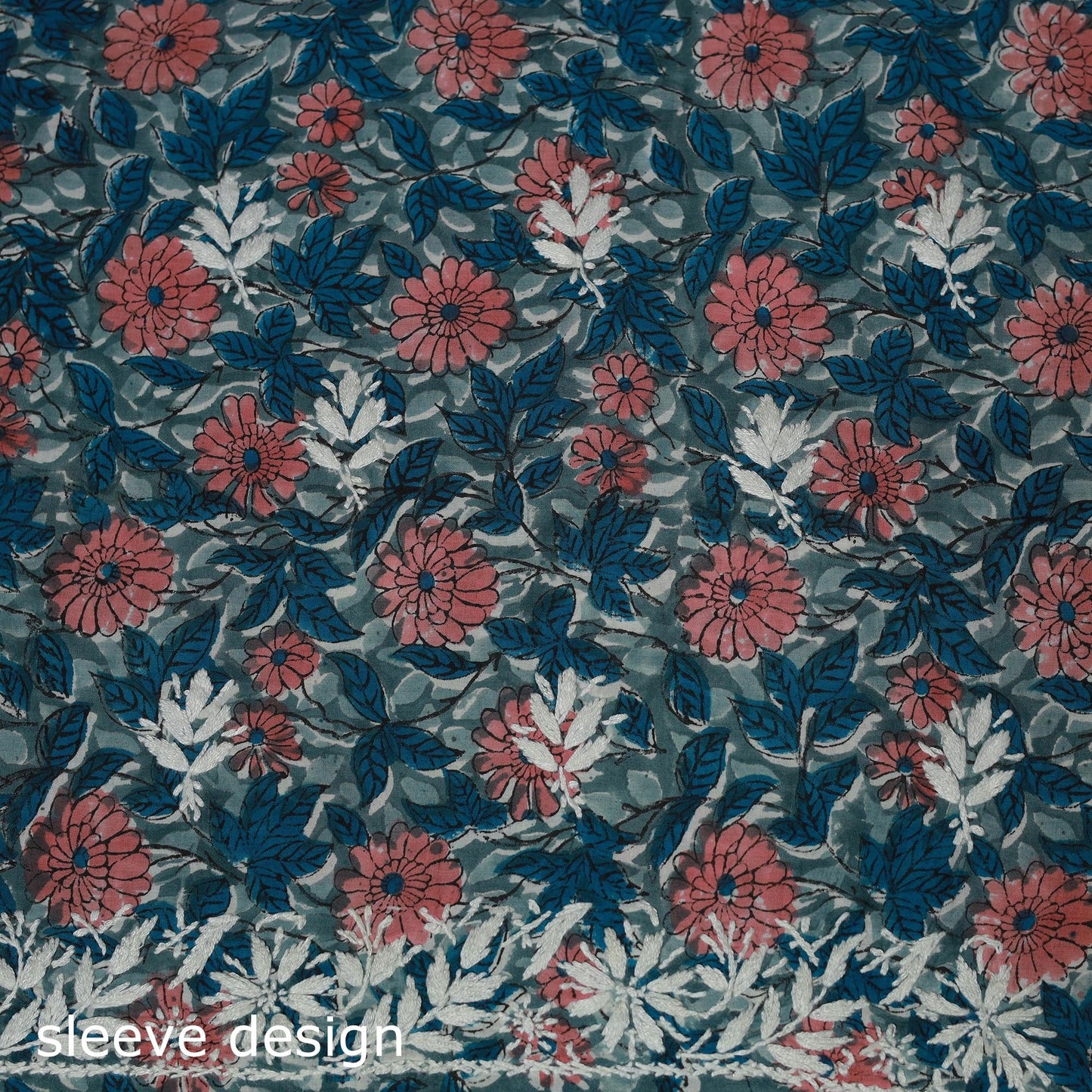 Lucknowi chikankari hand work sanganeri unstitched kurta