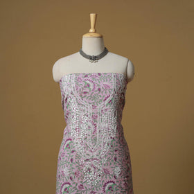 Lucknowi chikankari hand work sanganeri unstitched kurta