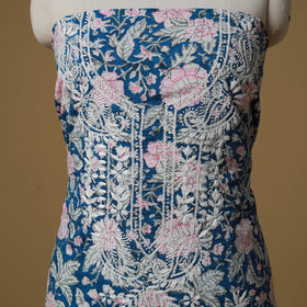 Lucknowi chikankari hand work sanganeri unstitched kurta