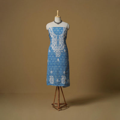 Lucknowi chikankari hand work sanganeri unstitched kurta