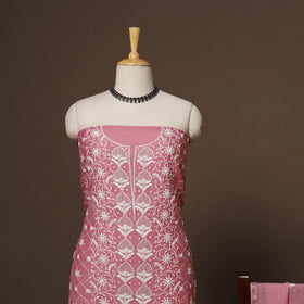 Lucknowi chikankari heavy hand embroidered mul chanderi 2pc