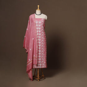 Lucknowi chikankari heavy hand embroidered mul chanderi 2pc