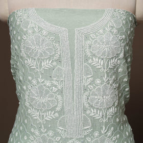 Lucknowi chikankari heavy hand embroidered mul chanderi 2pc