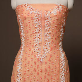 Lucknowi chikankari heavy hand embroidered mul chanderi 2pc