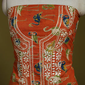Lucknowi chikankari work kalamkari unstitched kurta