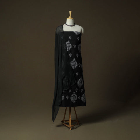 Lucknowi hand embroidered cotton chikankari 3pc unstitched