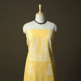 Lucknowi hand embroidered cotton chikankari 3pc unstitched