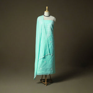 Lucknowi hand embroidered cotton chikankari 3pc unstitched