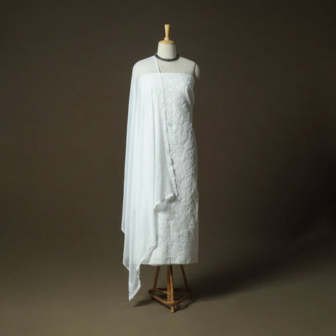 Lucknowi hand embroidered cotton chikankari 3pc unstitched