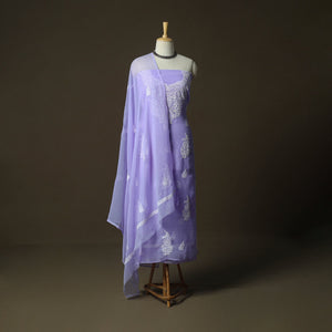 Lucknowi hand embroidered georgette chikankari 3pc