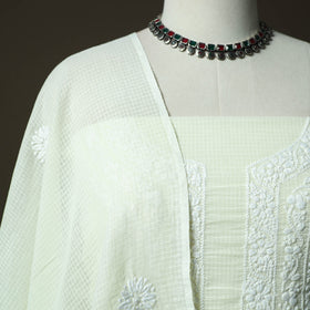 Lucknowi hand embroidered kota doria cotton chikankari 2pc