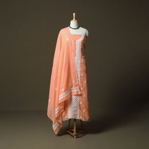 Lucknowi hand embroidered kota doria cotton chikankari 2pc