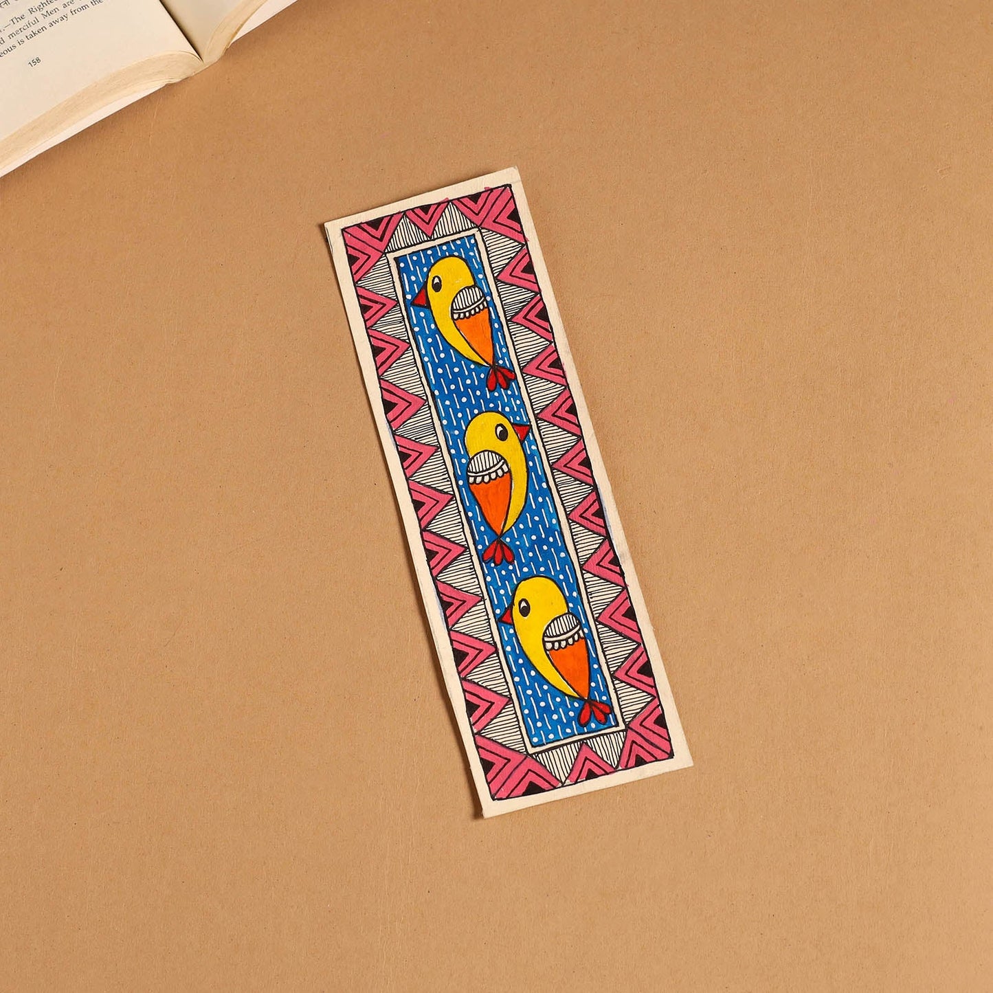 Madhubani handpainted bookmark 01 - handcrafted