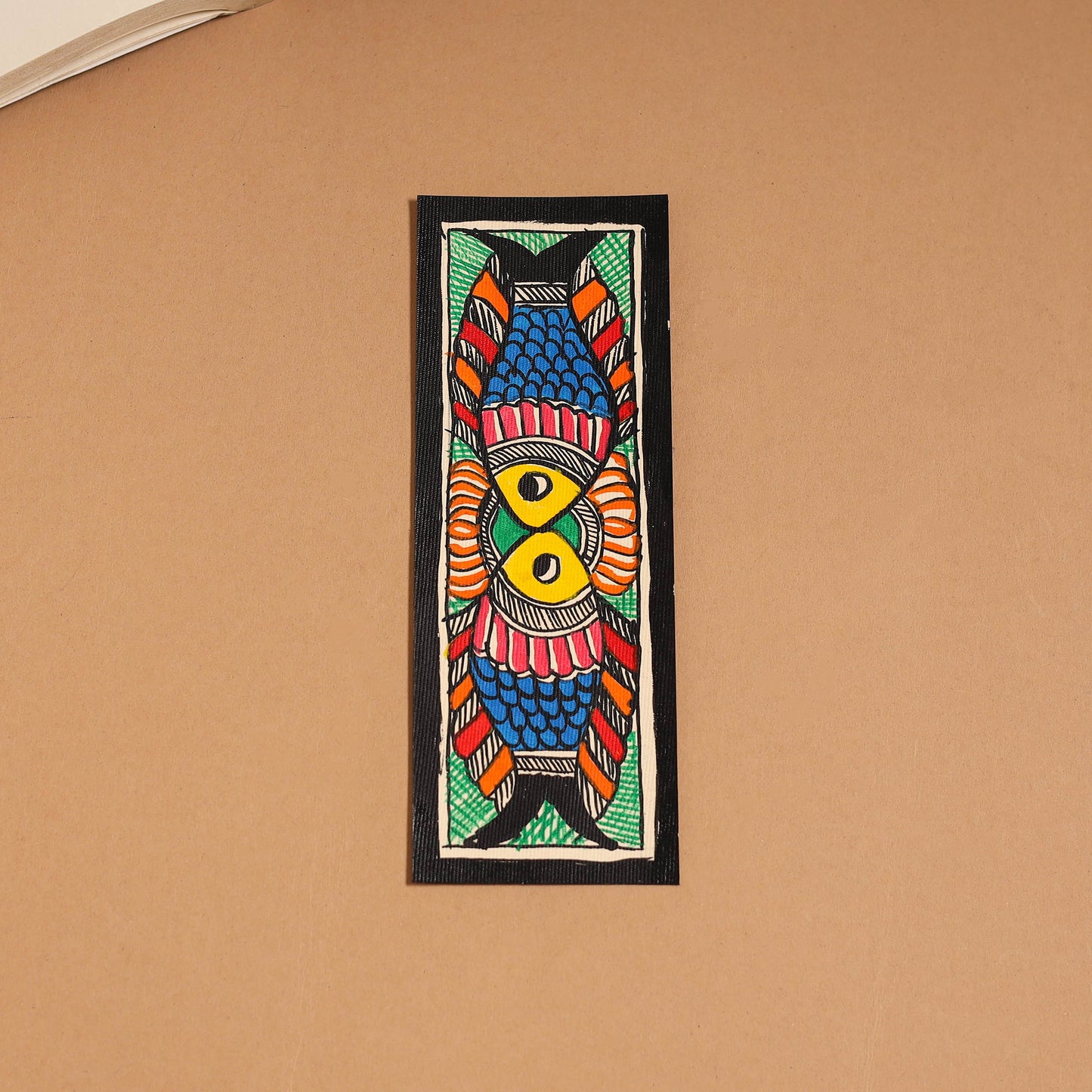 Madhubani handpainted bookmark (7 x 2 in) 04 - handcrafted